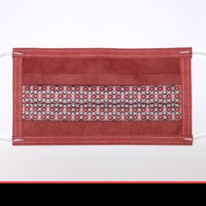 Mosható, szájmaszk, bordó-szürke körökkel