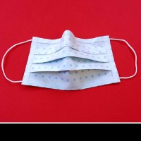 Mosható, textil szájmaszk kék-pöttyös mintával Mosható, textil szájmaszk kék-pöttyös mintával
