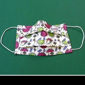 Mosható, textil szájmaszk vírus mintával