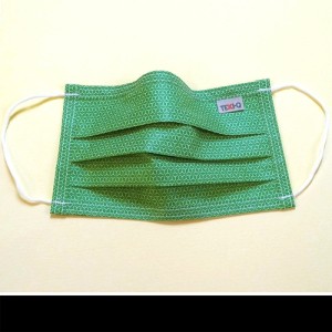 Mosható, textil szájmaszk, zöld mintás
