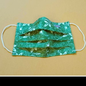 Mosható, textil szájmaszk zöld-virágmintás
