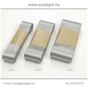 4cm széles szatén szalag 10m C03-ezüst