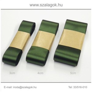 4cm széles szatén szalag 10m C05-olajzöld
