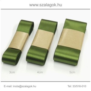 3cm széles szatén szalag 10m C05B-mohazöld