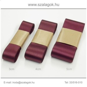 4cm széles szatén szalag 10m C13B-világos bordó