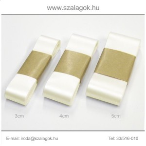 3cm széles szatén szalag 10m C23-ekrü