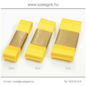 3cm széles szatén szalag 10m C30-napsárga