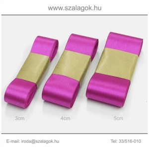3cm széles szatén szalag 10m C37-ciklámen