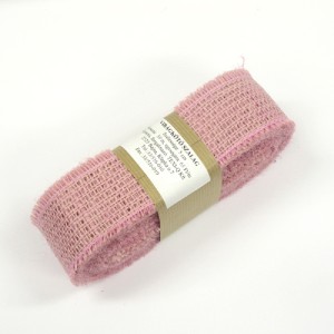 5cm széles juta-zsák szalag JC-03 rózsaszín