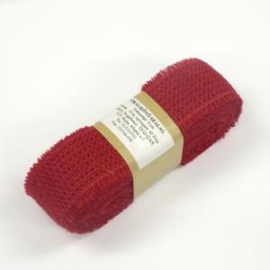 5cm széles juta-zsák szalag JC-04 piros