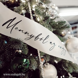 Karácsonyfadísz: "Mennyből az angyal ..." dalszöveggel 5cm széles