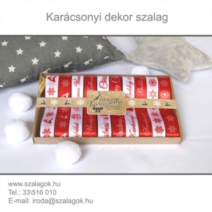 Karácsonyi szalag 2 cm széles, piros 10db/cs
