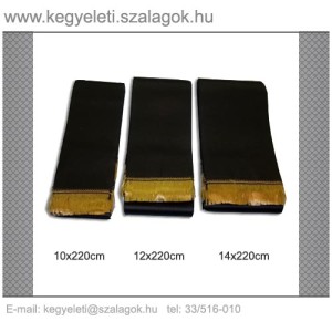 14 cm x 220 cm  szatén koszorúszalag C02-fekete