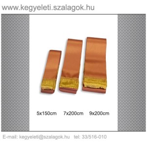 7cm x 200 cm  szatén sírcsokor szalag C08-bronz