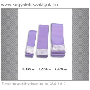 7cm x 200 cm  szatén sírcsokor szalag C17-világos lila