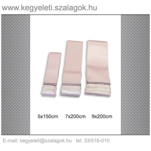 7cm x 200 cm  szatén sírcsokor szalag C14-baba rózsaszín